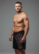 Шорты двойные тренировочные LEGENDA Герб черные