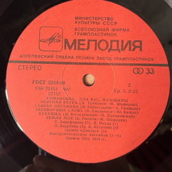 Винтажная виниловая пластинка LP Сборник Для Вас Женщины Романтика (СССР 1985) (Антонов, Ротару, Пугачева)