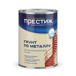 Грунт по металлу и дереву ПРЕСТИЖ ГФ-021 антикоррозионный, серый, 1,9кг