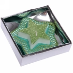 Свеча новогодняя «Звездопад» 10,5*10,5*3 см, зеленый