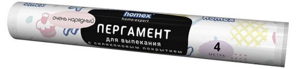 HOMEX 4м х 38см Пергамент с силиконовым покрыт с принтом homex Очень Нарядный
