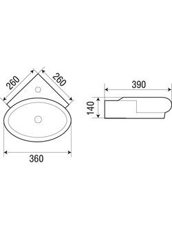 Раковина подвесная WeltWasser WW AISBACH 5010 390х365х130