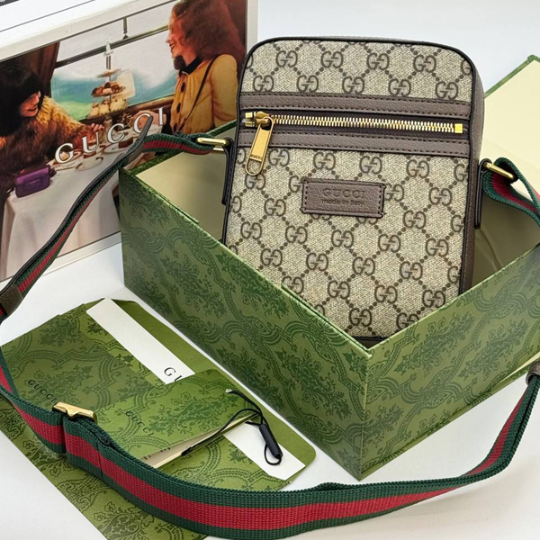 Сумка Gucci crossbody brown/red/green