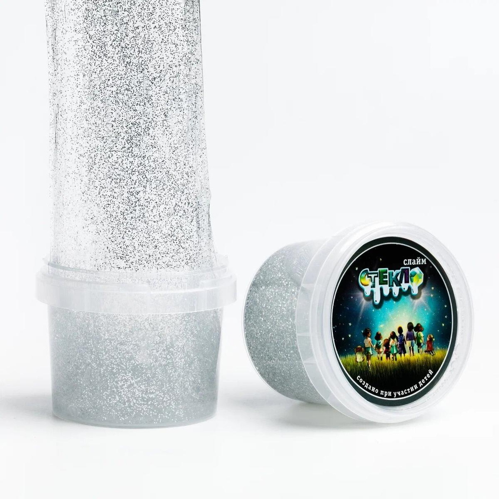Слайм 90гр. с серебрянными блестками (Стекло)