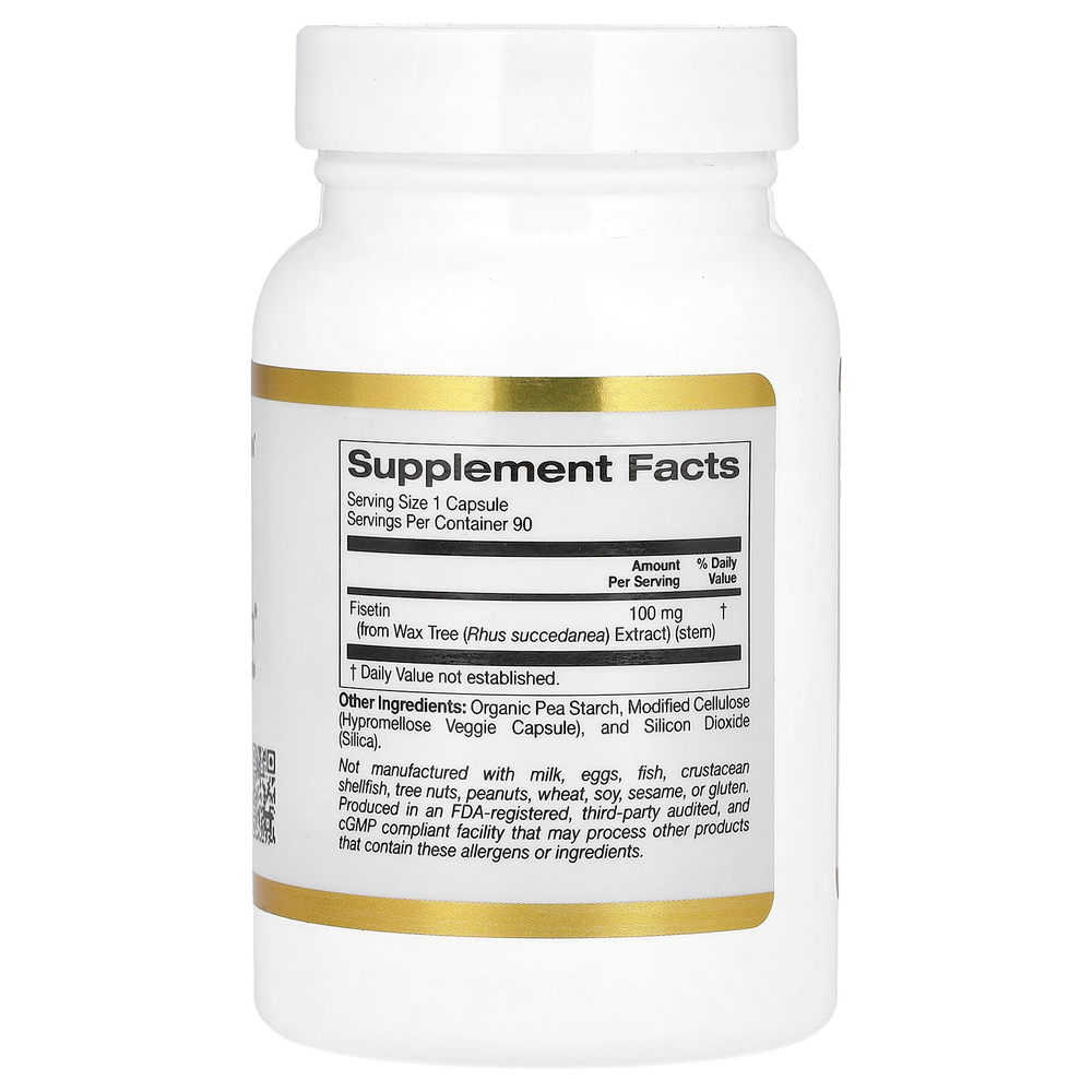 California Gold Nutrition, Fisetin with Novusetin, физетин, 100 мг, 90 растительных капсул