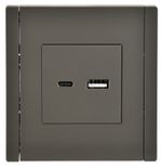 FORTE&PIANO Розетка USB A+C 3,1А FP350 серый IEK