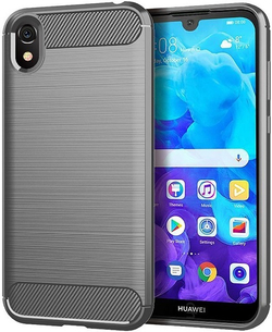 Чехол для Huawei Y5 2019 (Honor 8S) цвет Gray (серый), серия Carbon от Caseport