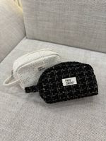 HEY GLOW косметичка твидовая в чёрно-белых тонах (средний)