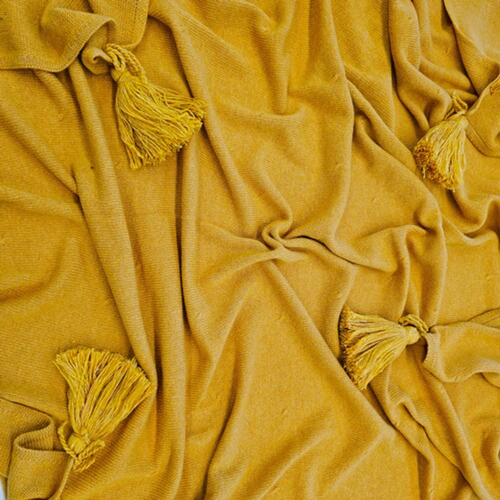 Плед-палантин GRACE Rene Real дижонская горчица 110x170 см