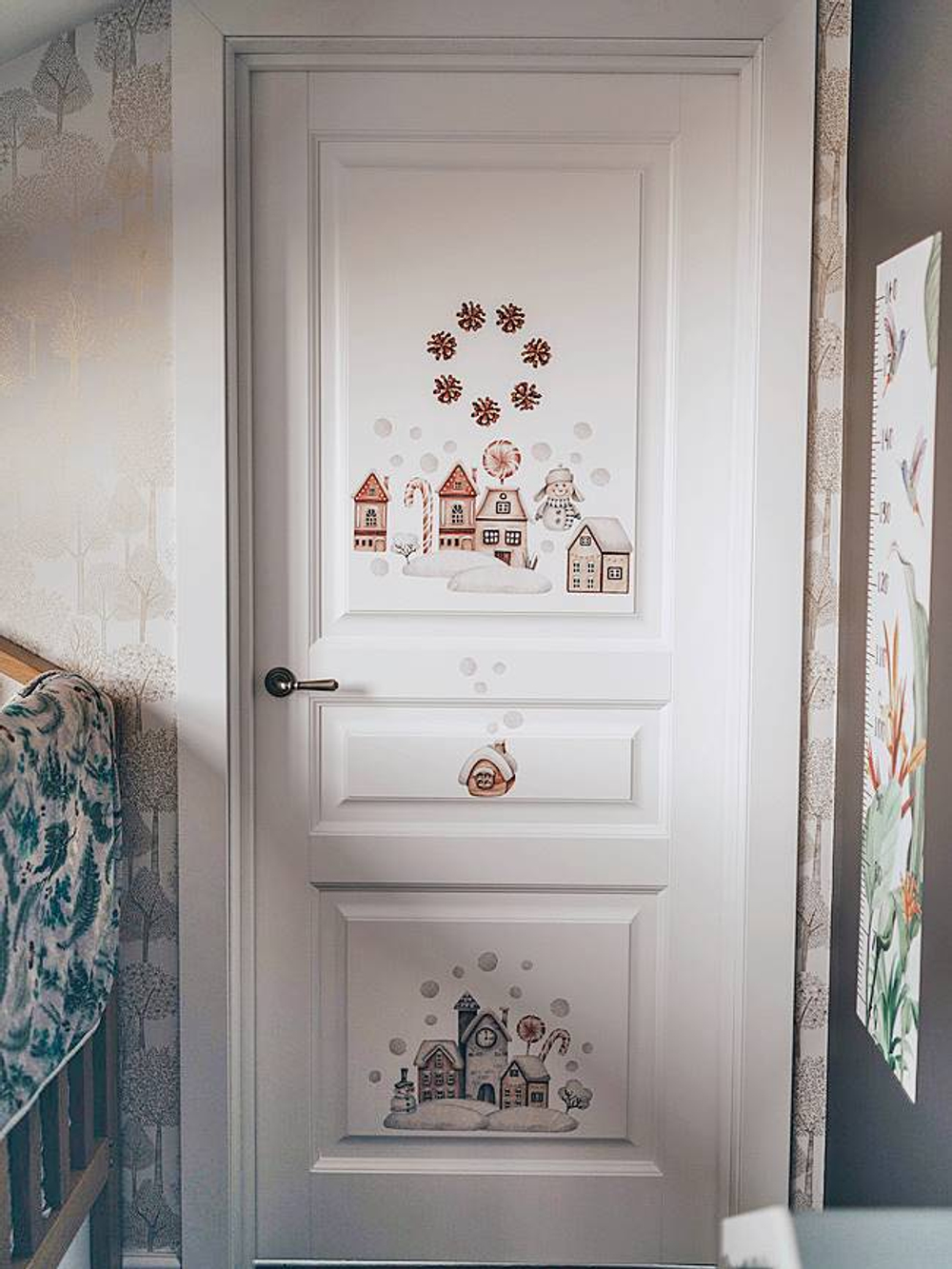 Наклейки для окон, мебели и стен РОЖДЕСТВЕНСКИЕ ДОМИКИ