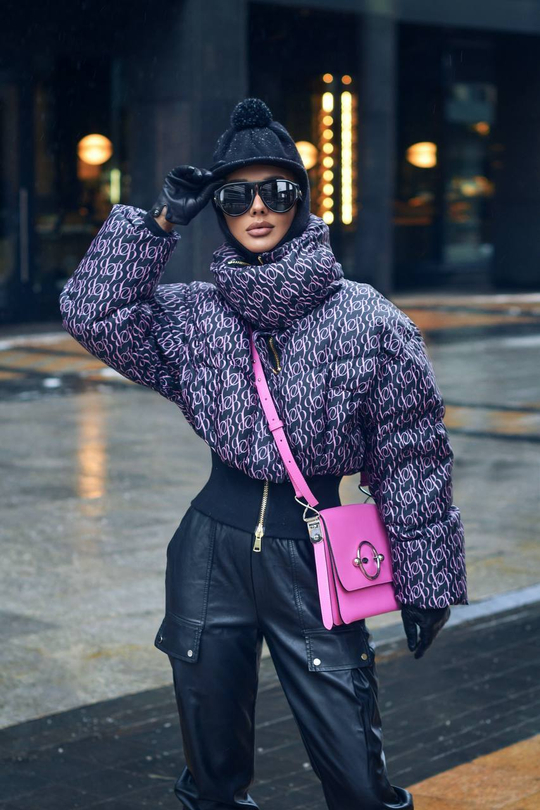 Пуховик укороченный на резинке