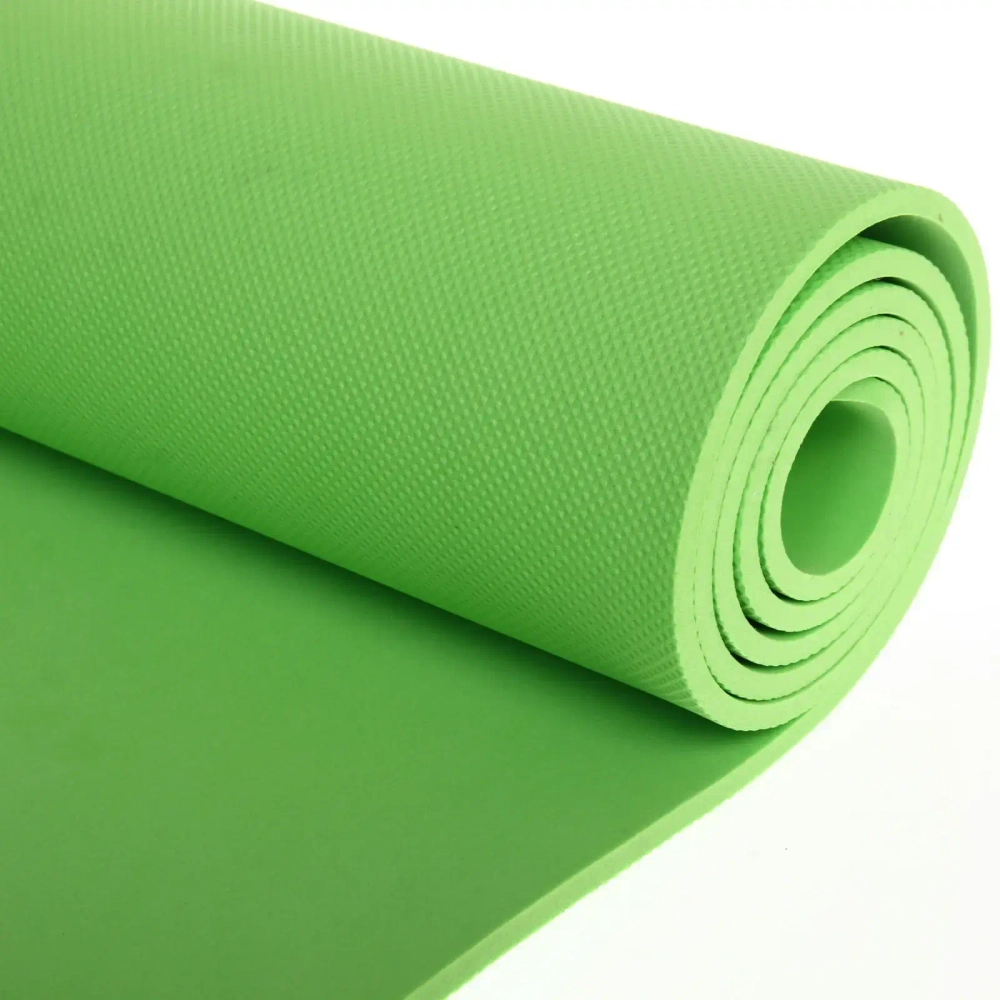 Коврик для йоги 6 мм 173х61 см «Умиротворение» EVA, зелёный