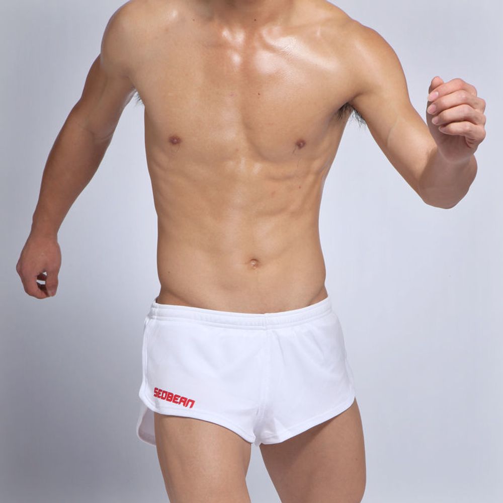 Мужские шорты спортивные белые Seobean Running Shorts White 20603