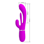 Розовый вибратор-кролик 22,2см с дополнительным язычком Pretty Love Triple Rabbit Multifuncional Vibrador BW-500041