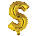 Шар фольгированный Буква S 35 см (Золотой)