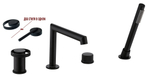 19133-C Смеситель на борт ванны (4-отв,ЧЕРНЫЙ)  GANZER (6/1шт)
