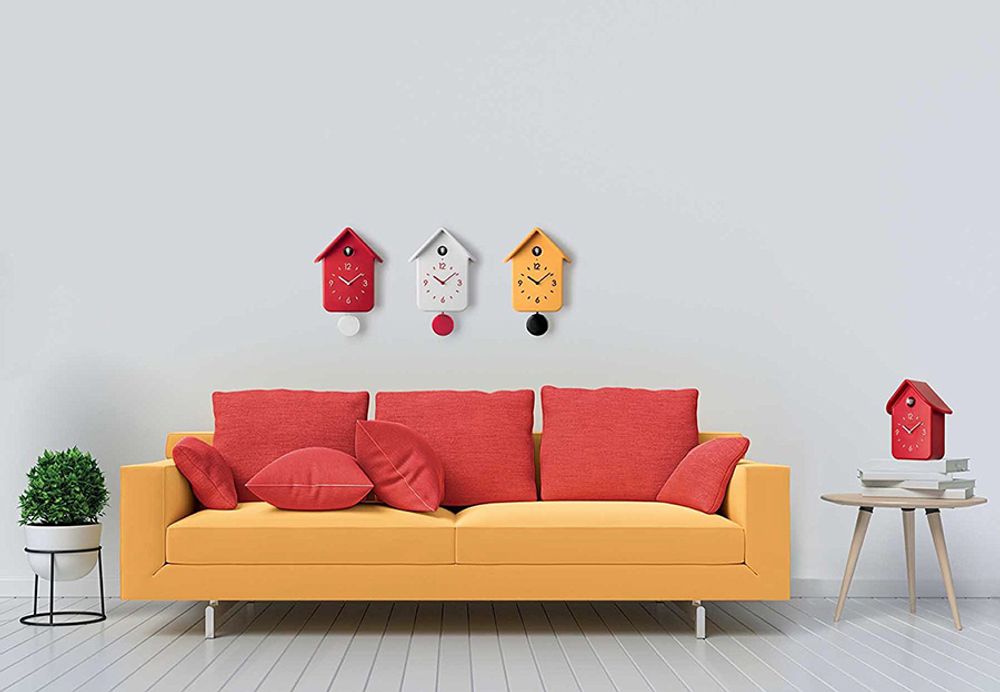 Часы с кукушкой QQ, желтые