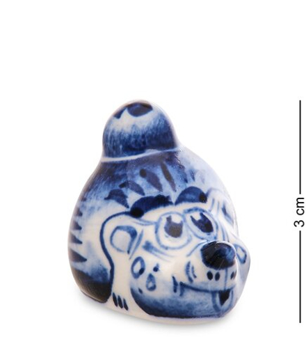 ГЛ- 735 Фигурка «Еж с яблоком» (Гжельский фарфор)