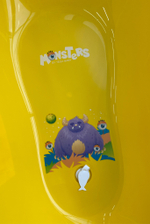 Ванна детская 86 см со сливом "Монстры" желтый