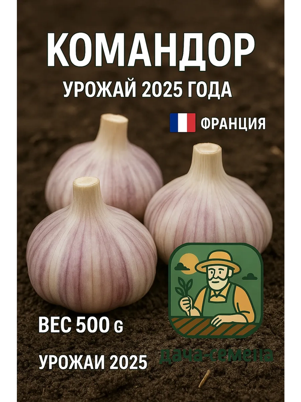 Чеснок посадочный озимый Командор (Франция)
