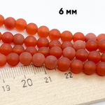 Сердолик матовый, диаметр 6,2-6,3 мм, цена за 30-31 шт (1/2 нити)