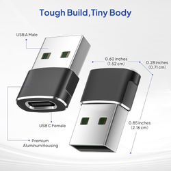 Elebase USB-A to USB-C адаптер (4 шт.) Универсальный переходник для зарядки и передачи данных