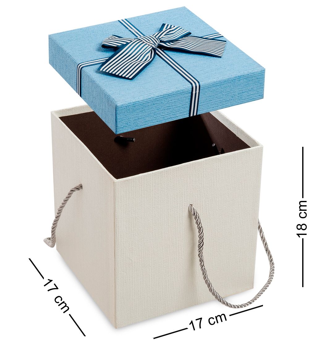 WG-10-A Набор коробок из 3шт «Куб» цв.бел./голуб.