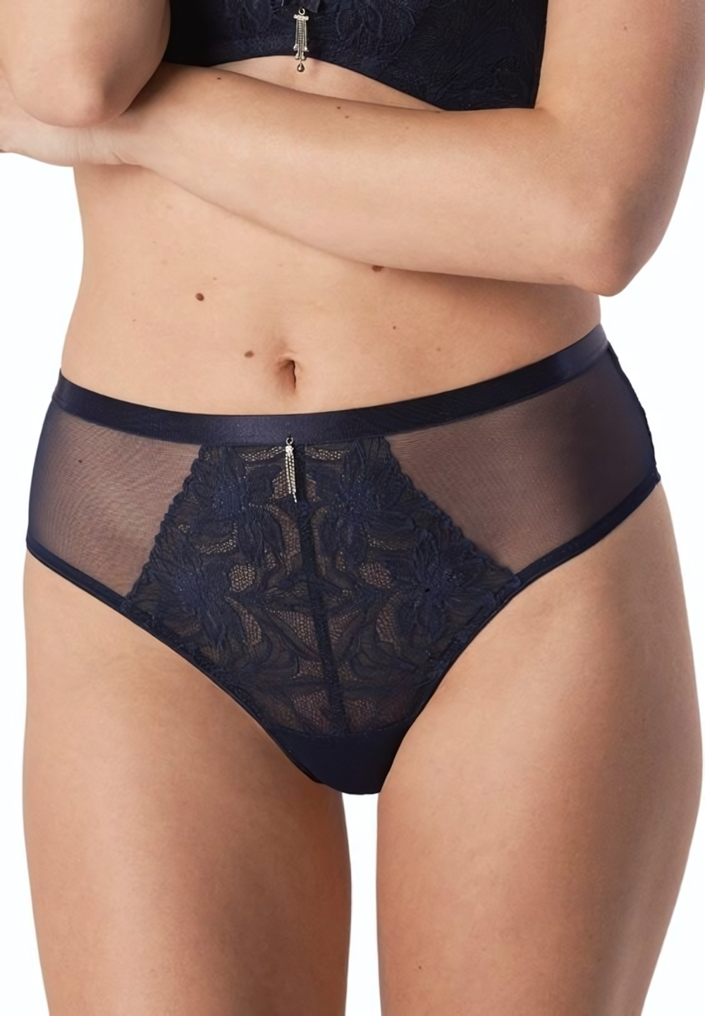 Трусики-бразилиана Simone со средней линией талии (Размер: L) (Цвет: темно-синий)