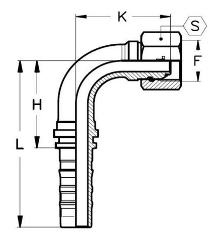 Фитинг DN 20 BSP (Г) 3/4 (90) CS