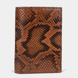 Обложка для паспорта и автодокументов Moscou Easy из натуральной кожи питона, цвета коньяк