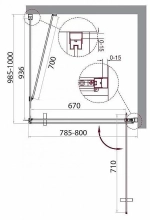 Душевой уголок Belbagno MARMI-AH-1 80х100