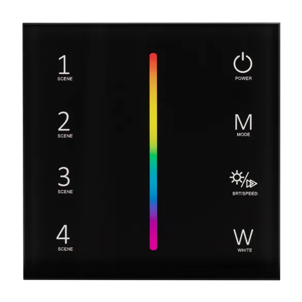 Панель SMART-P22-RGBW-G-IN Black (12-24V, 4x3A, Sens, 2.4G) (Arlight, IP20 Пластик, 5 лет) 033766