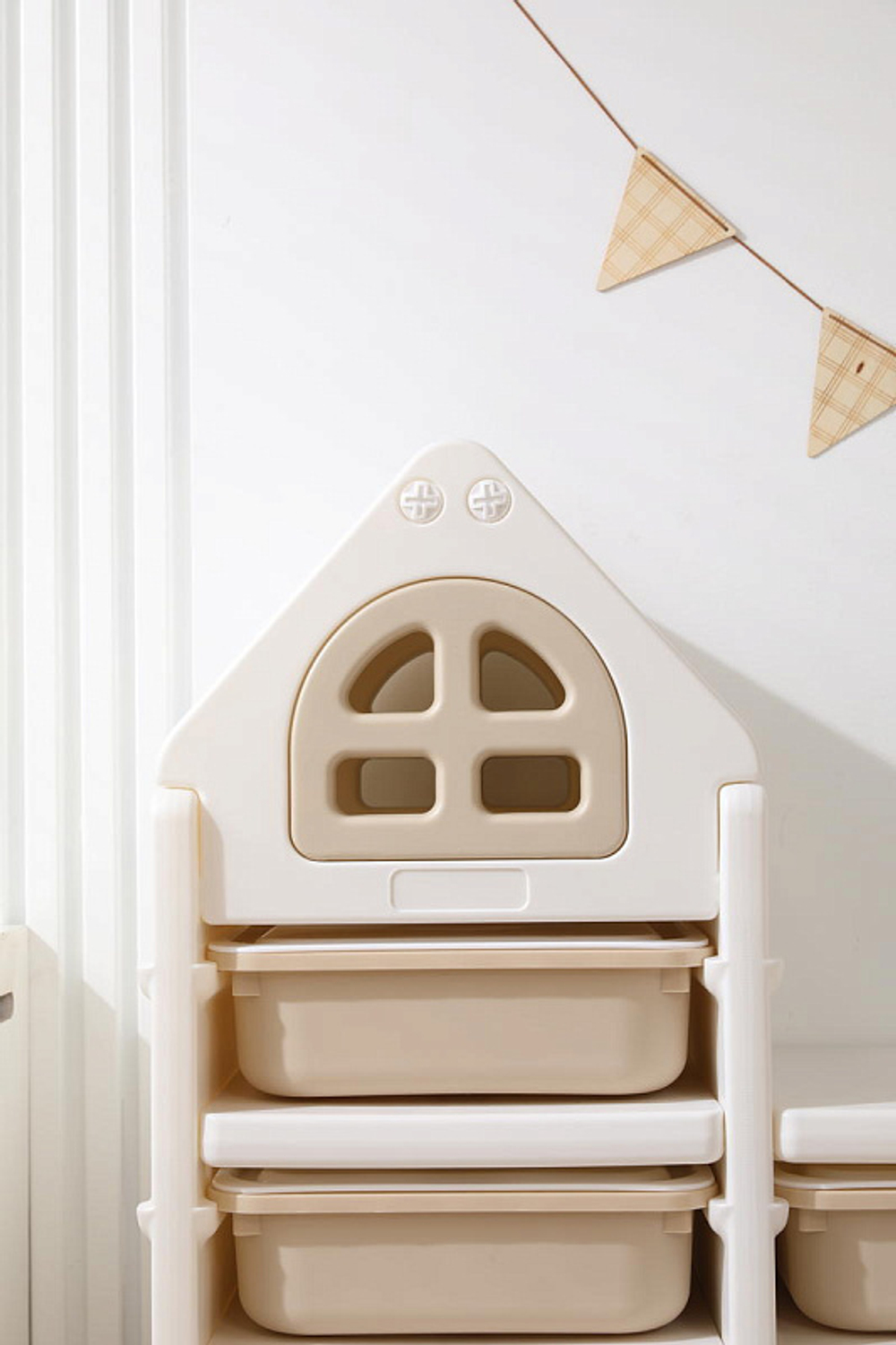 Стеллаж для игрушек UNIX Kids 9 ящиков Camel