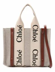 Женская сумка-тоут Chloé Woody Mini бежевый