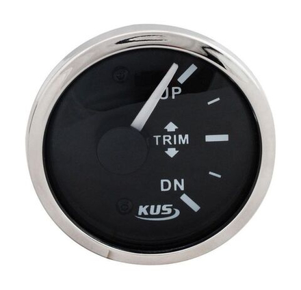 Трим-указатель Suzuki, черный циферблат, нержавеющий ободок, д. 52 мм