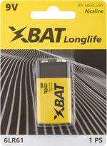 6LR61 Батарейка щелочная, 9 В, тип "Крона", 1шт. 6LR61 ХВАТ---
