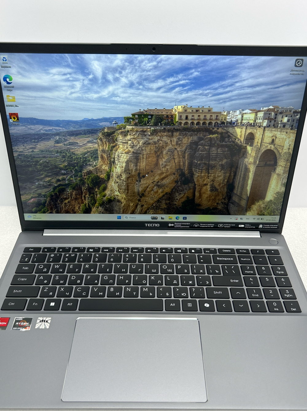 Ноутбук Tecno MegaBook K16SDA 16"/AMD Ryzen 5 5500U/RAM 16GB/SSD 512GB/AMD Radeon Graphics/1920x1080/IPS/Windows 11/Подсветка - кл:нет/Cерый космос. Состояние: A1