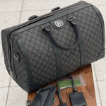 Мужская дорожная сумка Gucci Ophidia Duffle Bag Large серого цвета