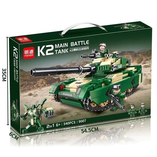 Конструктор minGDi "Основной боевой танк K2 Black Panther "(2 в 1), 540 дет
