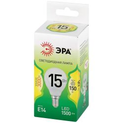 Лампа светодиодная ЭРА GREEN LINE LED P45-15W-830-E14 GL 15Вт шар теплый свет E14 | Лампы cветодиодные Шар (G/P)