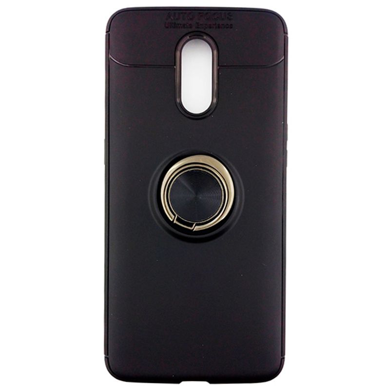 Чехол AUTO FOCUS (с держателем кольцом) OnePlus 6T (Black)