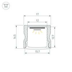 Профиль LINE-1715-2000 WHITE (Arlight, Алюминий) 044259
