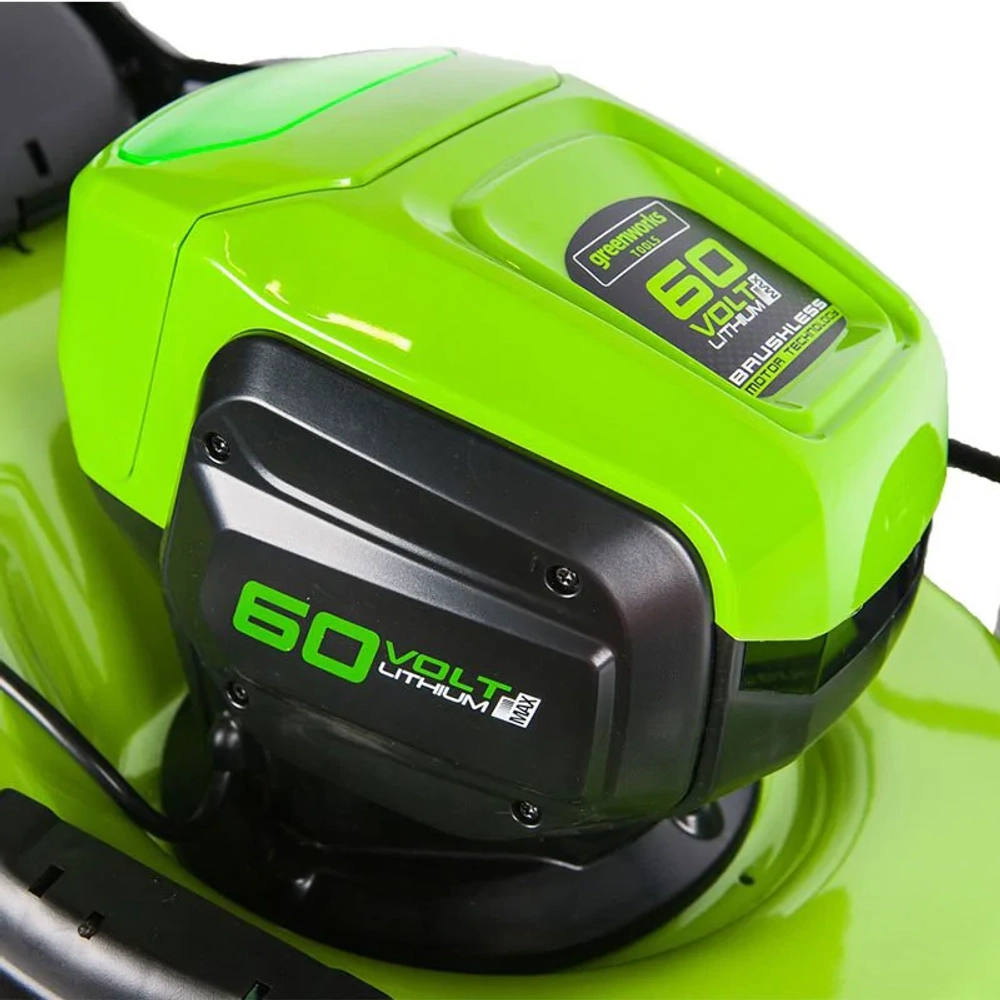 Аккумуляторная газонокосилка Greenworks GD60LM46HPK2 60В (1 x 2 Ач, ЗУ) нож 46 см, 2502807UA