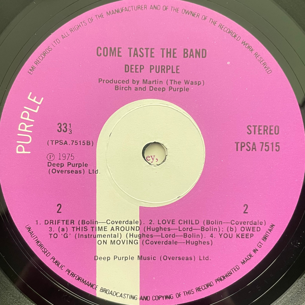 Deep Purple ‎– Come Taste The Band (Англия 1975г.)