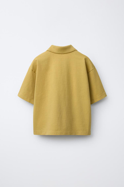 ZARA ОДНОТОННОЕ ПОЛО ИЗ ФЕЛЬПЫ, ФИСТАШКОВЫЙ