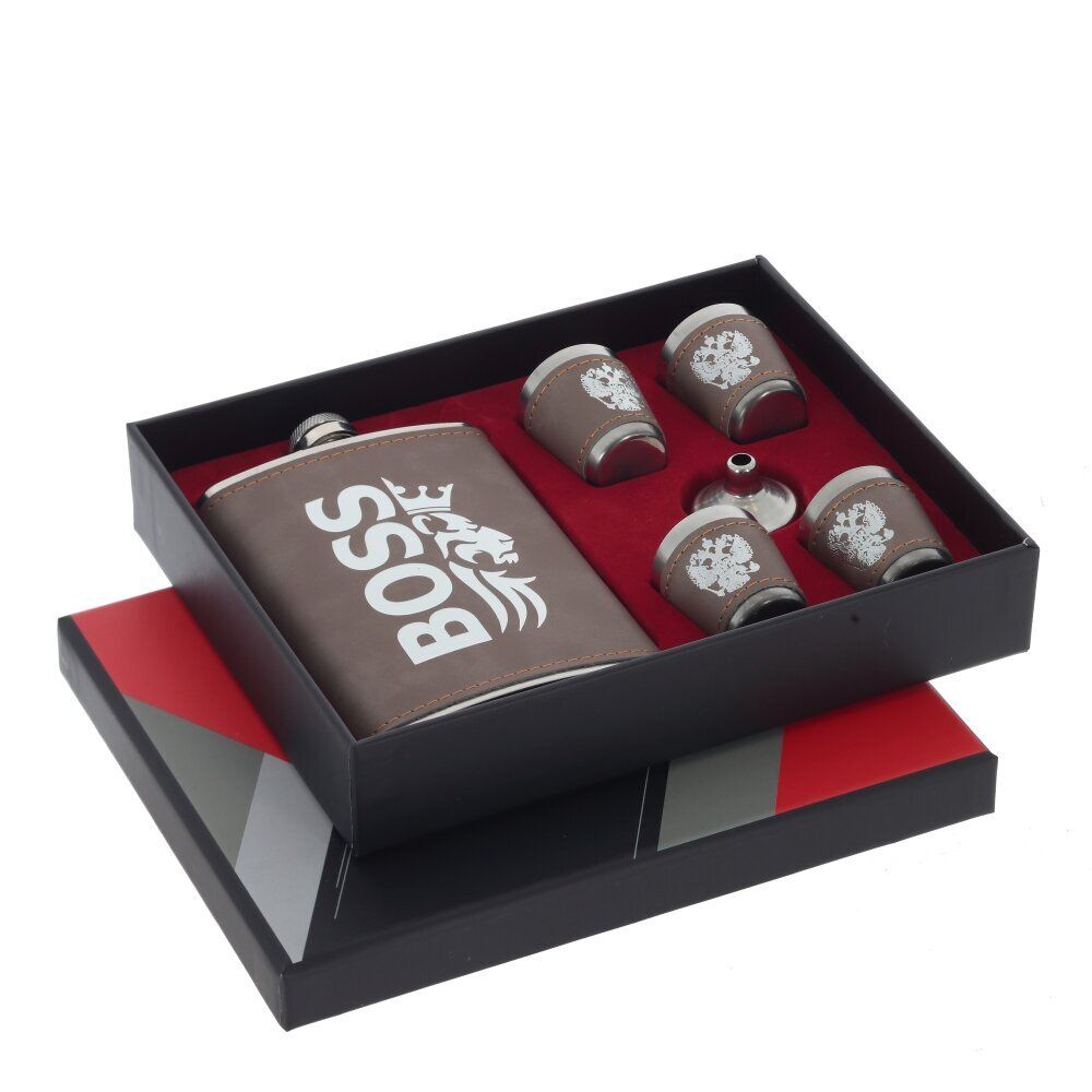 GAEM Набор из 6 предм: фляжка 270 мл, 4 стопки 30 мл, воронка, L22 W17,5 H4 см