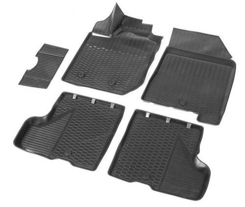 Коврики в салон автомобиля Rival для Lada Xray 2015-н.в./Xray Cross 2018-н.в. (с вещевым ящиком), полиуретан, с крепежом, 5 частей, 16007001