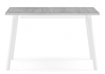 Стол деревянный Woodville Колон Лофт 120(160)х75 бетон светлый, белый матовый, ножки белые
