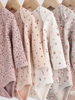 Боди с длинным рукавом для малышей Next K79-555, 5 шт., Молочный, Бежевый