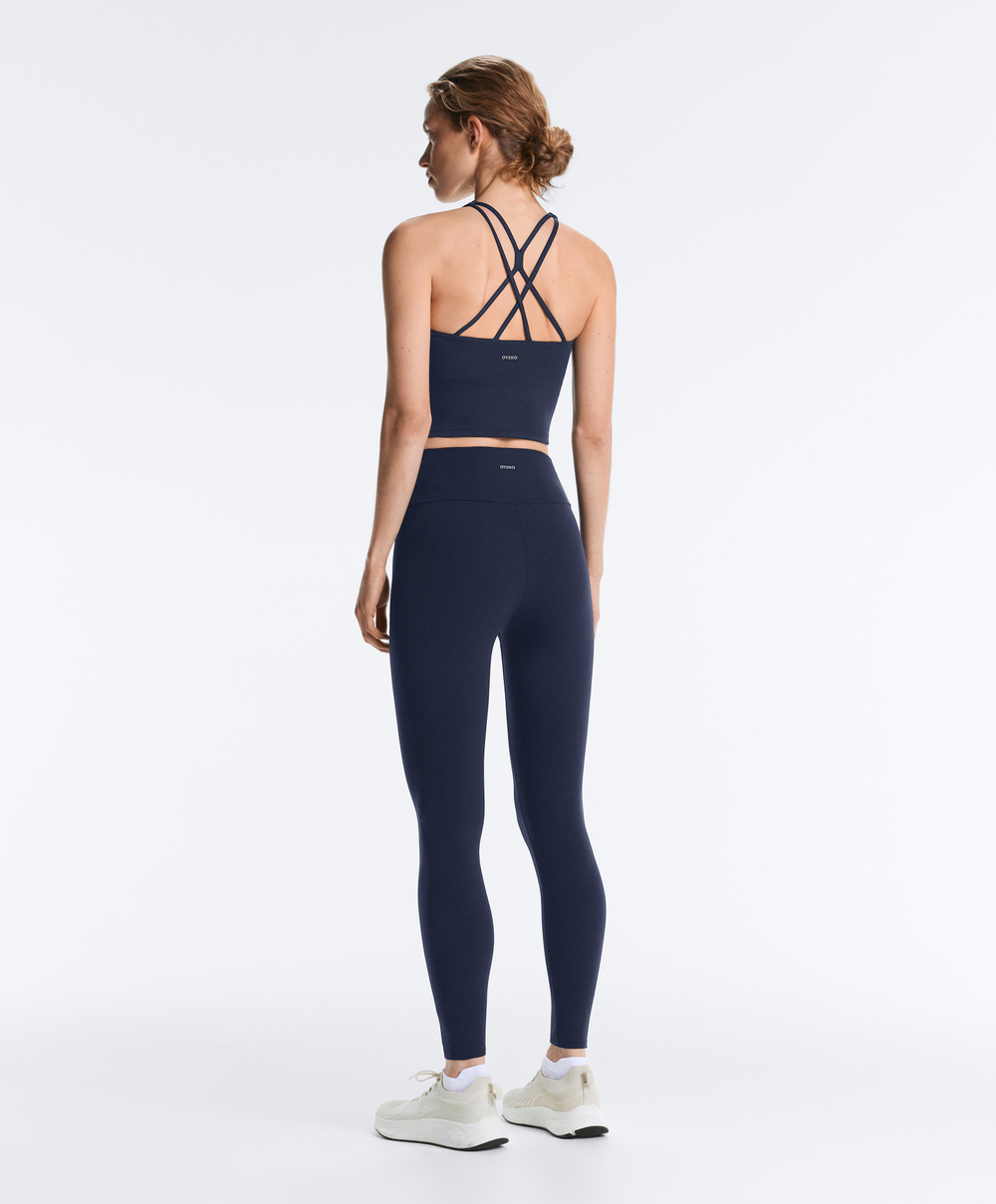 Oysho Майка Comfortlux с чашками и полосками на спине, синий